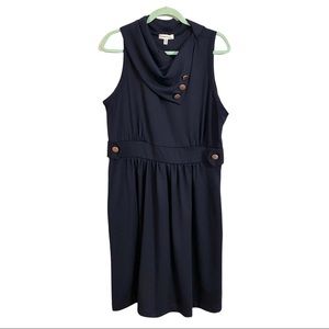 EUC ModCloth Monteau Dress - Navy Blue with Copper colored buttons - size 1X